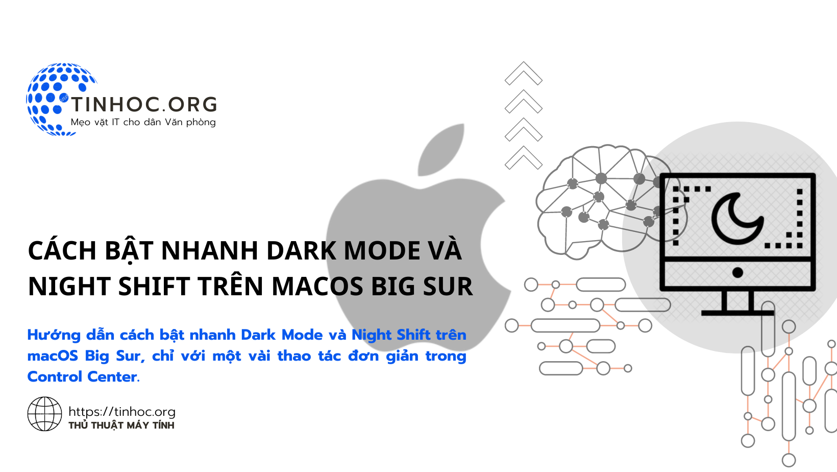 Cách bật nhanh Dark Mode và Night Shift trên macOS Big Sur