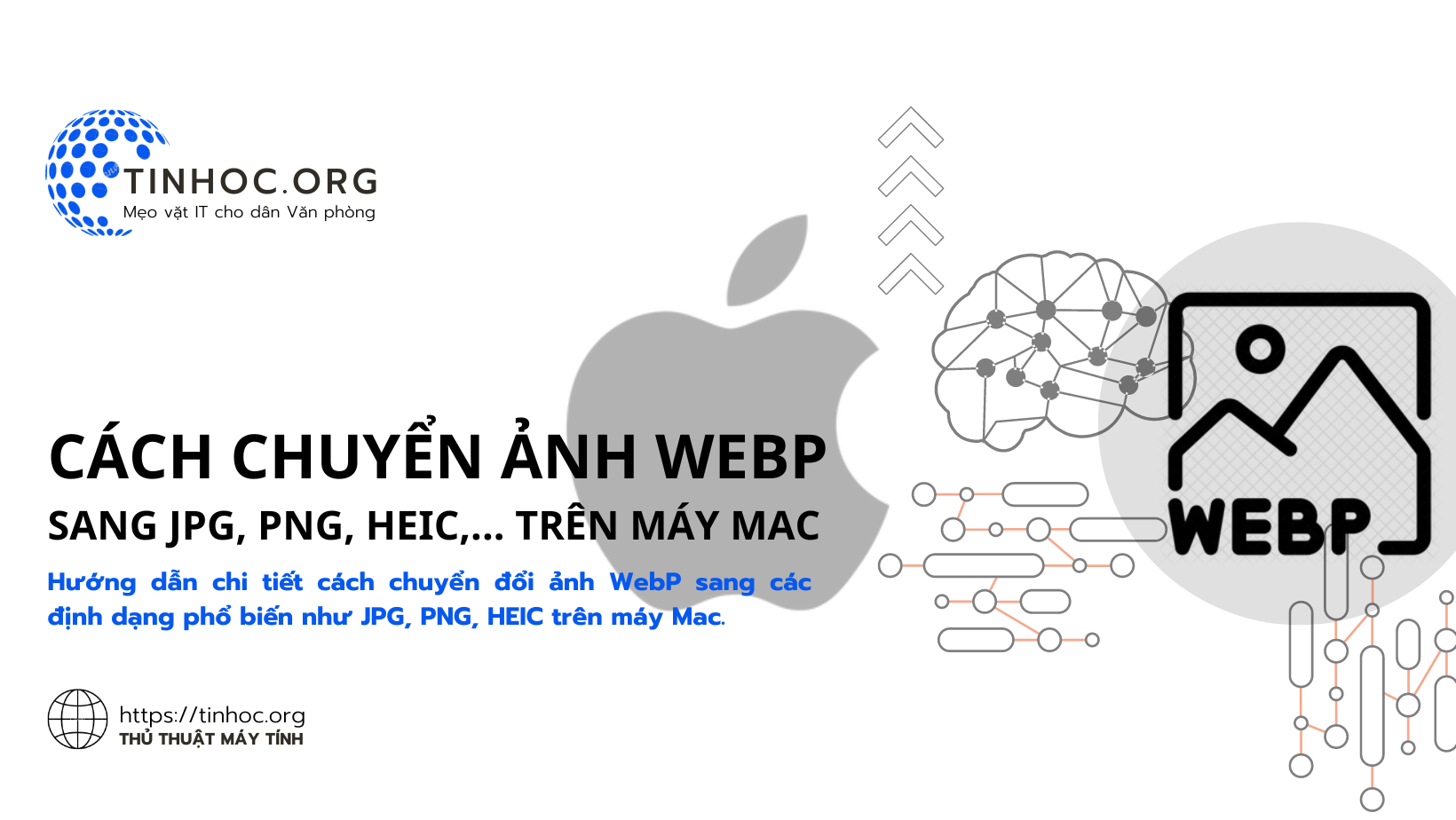 Hướng dẫn chi tiết cách chuyển đổi ảnh WebP sang các định dạng phổ biến như JPG, PNG, HEIC trên máy Mac.