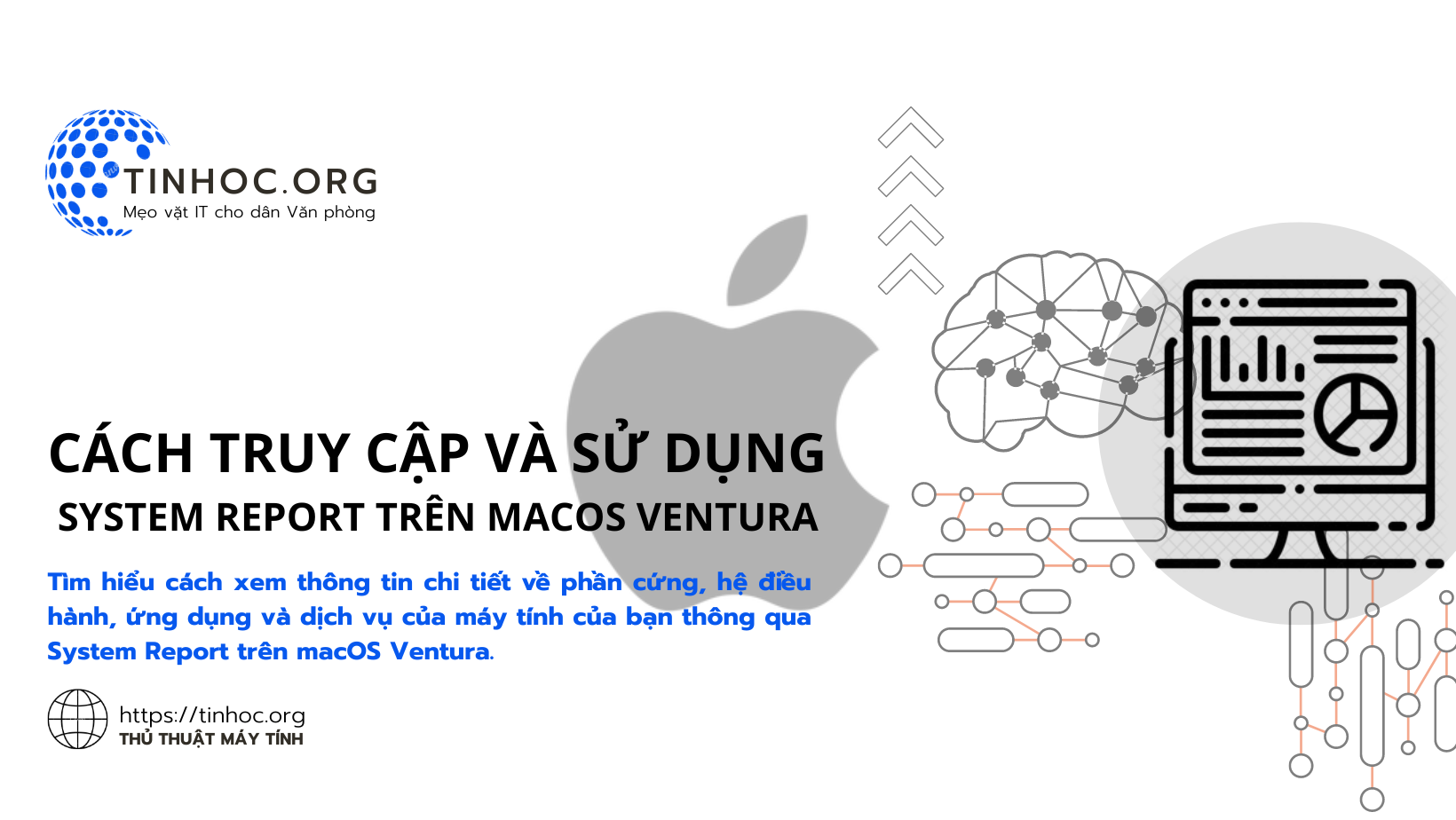 Tìm hiểu cách xem thông tin chi tiết về phần cứng, hệ điều hành, ứng dụng và dịch vụ của máy tính của bạn thông qua System Report trên macOS Ventura.