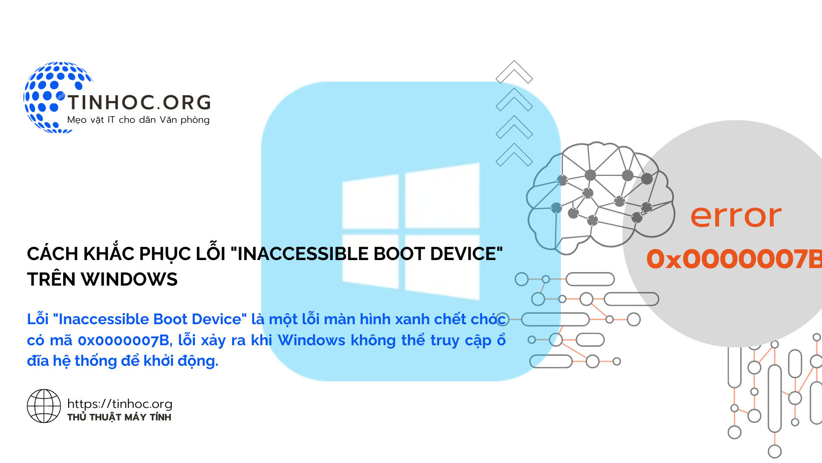 Lỗi "Inaccessible Boot Device" là một lỗi màn hình xanh chết chóc có mã 0x0000007B, lỗi xảy ra khi Windows không thể truy cập ổ đĩa hệ thống để khởi động.