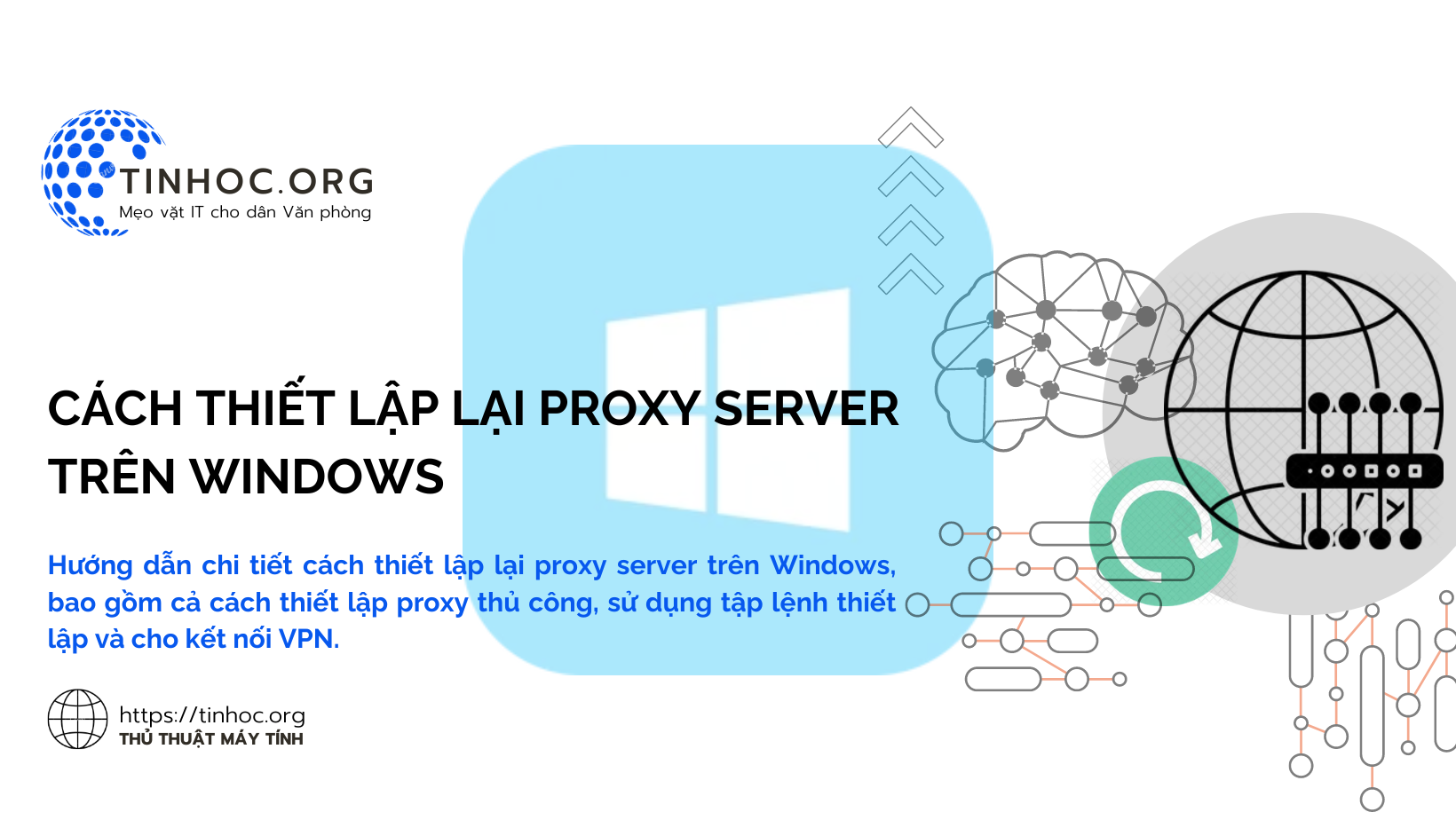 Hướng dẫn chi tiết cách thiết lập lại proxy server trên Windows, bao gồm cả cách thiết lập proxy thủ công, sử dụng tập lệnh thiết lập và cho kết nối VPN.