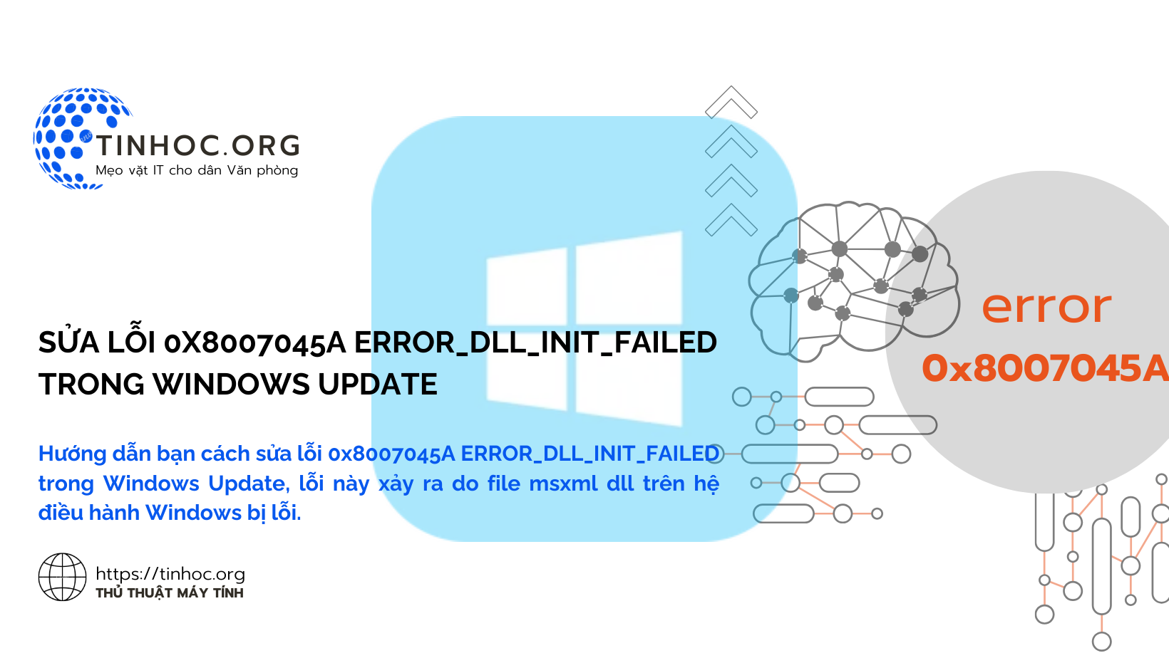 Hướng dẫn bạn cách sửa lỗi 0x8007045A ERROR_DLL_INIT_FAILED trong Windows Update, lỗi này xảy ra do file msxml dll trên hệ điều hành Windows bị lỗi.