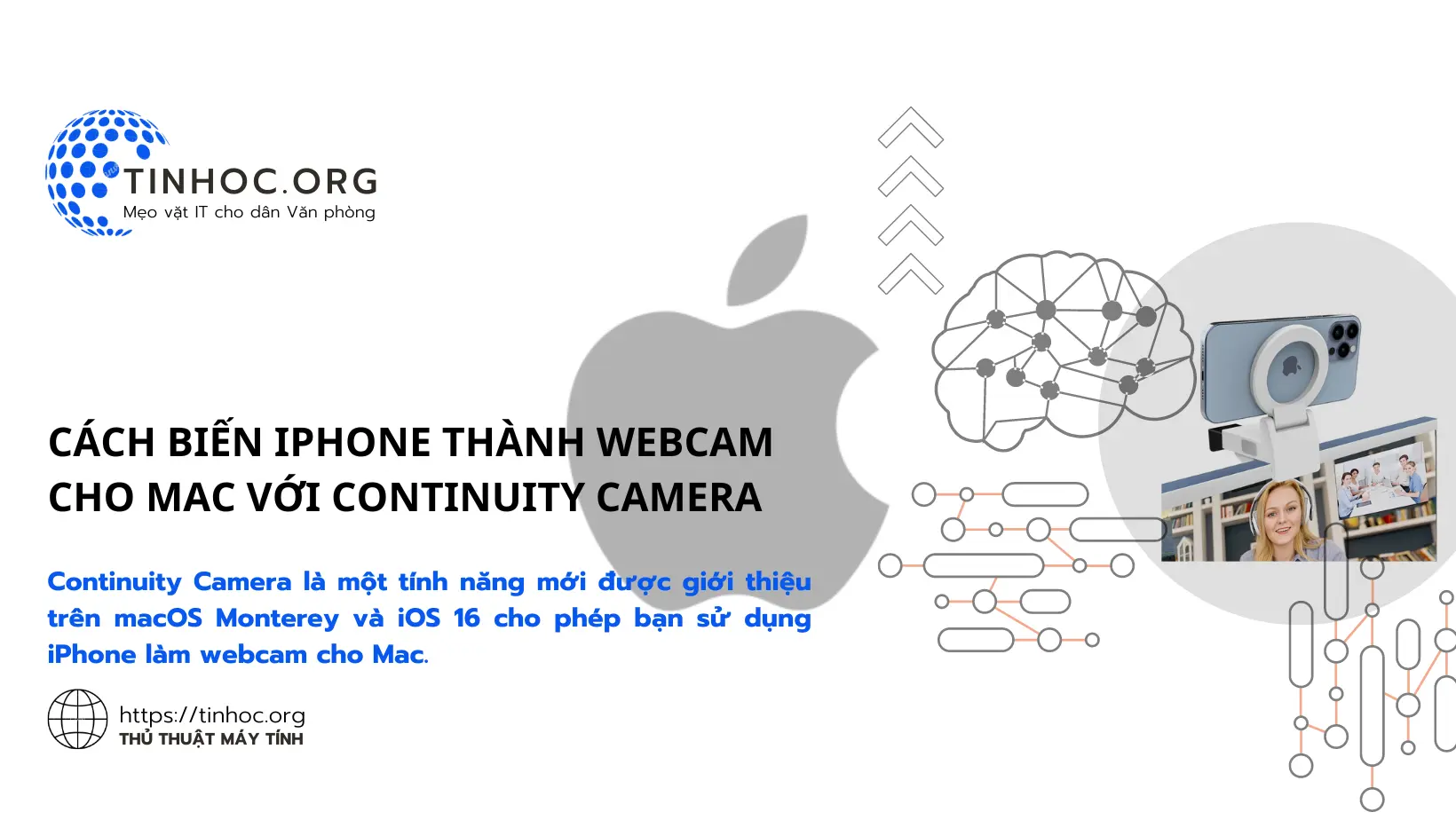 Continuity Camera là một tính năng đã được tích hợp trên macOS Monterey và iOS 16 trở lên cho phép bạn sử dụng iPhone làm webcam cho Mac.