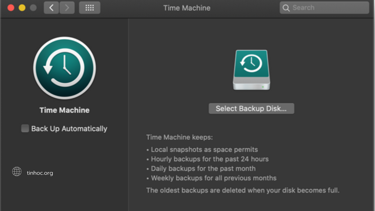 Cách tạo sao lưu dữ liệu tự động trên macOS 12 (Monterey)